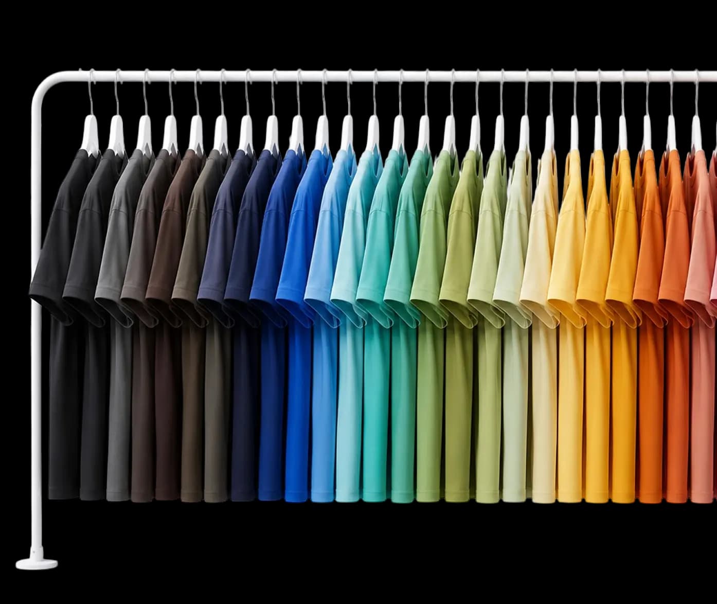 Rack of solid-color essentials